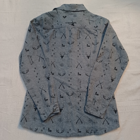 Legendary Whitetails Flannel Shirt with Hunting Motifs Women's Size Medium - Picture 7 of 10